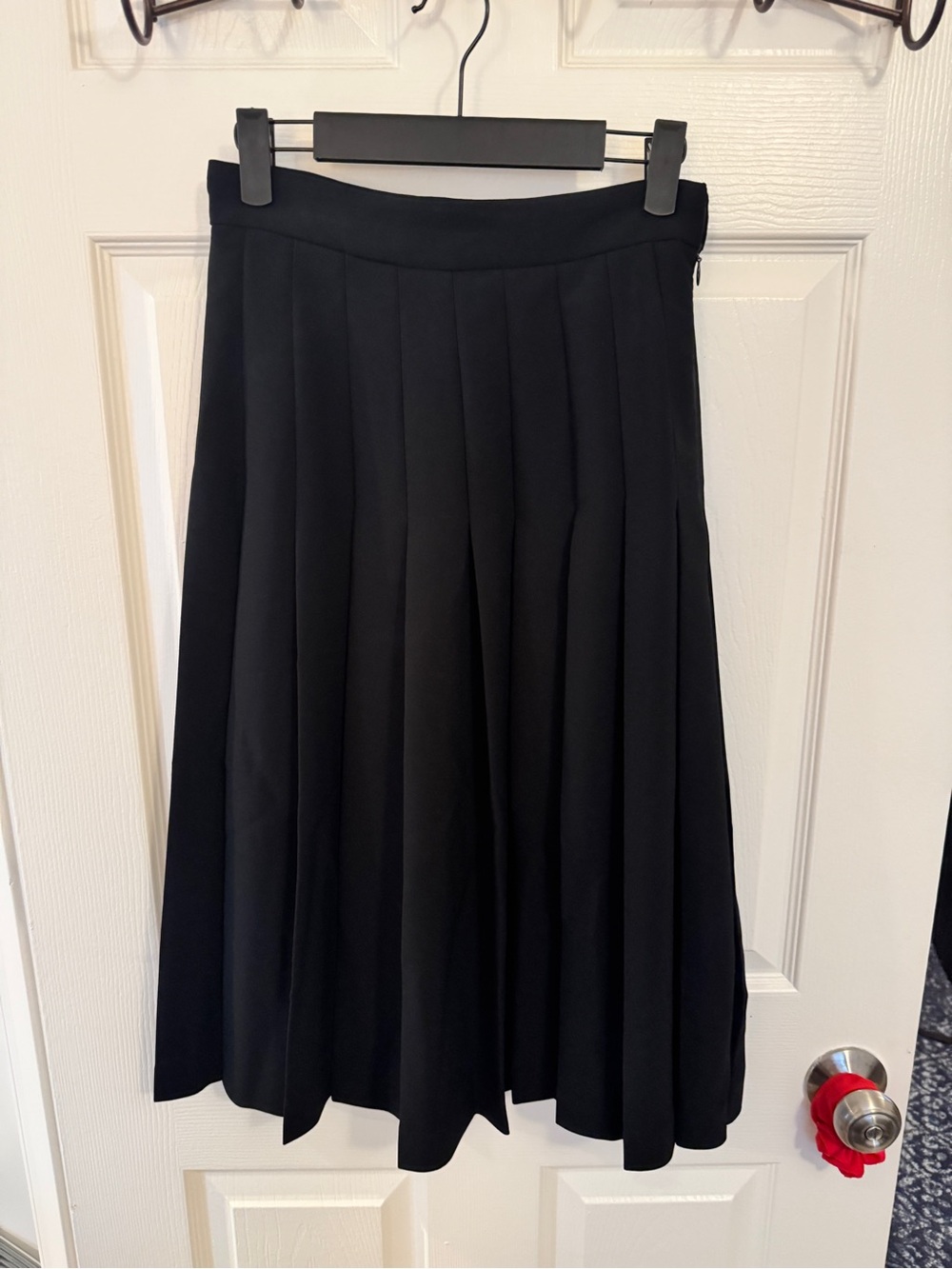 Babaton Black Pleated Midi Skirt